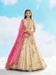 Cream Wedding Silk Lehenga