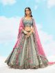 Grey Wedding Silk Lehenga Choli
