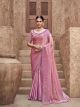 Pink Gradient Satin Silk Saree