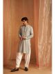 Grey Viscose Kurta For Men