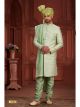Pista Pure Silk Wedding Sherwani For Groom