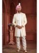 Ivory Pure Silk Wedding Sherwani For Groom