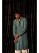 Blue Viscose Kurta For Men