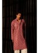 Pink Viscose Kurta For Men