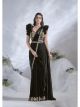 Black Two Tone Satin Silk Pre-Stitched Saree