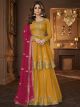 Yellow Georgette semi-stitched Pakistani Suit