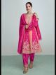 Hot Pink Designer Pant Style Anarkali Suit