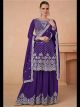 Violet Chinon Silk Sharara Suit