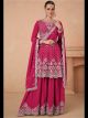 Pink Chinon Silk Sharara Suit