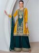 Green Chinon Silk Sharara Suit