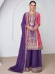 Purple and Pink Chinon Silk Sharara Suit