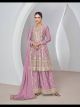 Pastel Purple Chinon Silk Sharara Suit