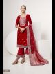 Red Pant Style Embroidered Suit