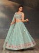 Sky Blue Georgette Sequins Lehenga