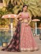 Pink Georgette Sequins Lehenga