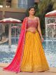 Yellow Georgette Sequins Lehenga