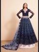 Blue Heavy Embroidered Wedding Lehenga