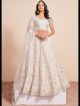 Off White Heavy Embroidered Wedding Lehenga