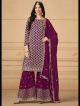 Purple Sequins Embroidered Sharara Suit