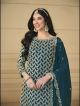 Teal Blue Sequins Embroidered Sharara Suit