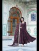 Coffee Partywear Anarkali Gown