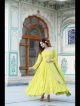 Parrot Green Partywear Anarkali Gown