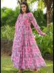 Pink Georgette Alia Cut Gown