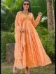 Orange Georgette Alia Cut Gown