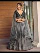 Black Chinon Sequined Lehenga Choli