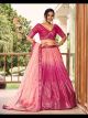 Pink Chinon Sequined Lehenga Choli