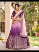 Purple Chinon Sequined Lehenga Choli