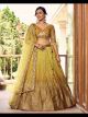 Yellow Chinon Sequined Lehenga Choli