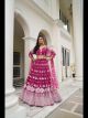 Pink Butterfly Net Lehenga