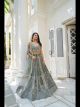 Dusty Green Butterfly Net Lehenga