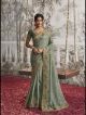 Pista Green Designer Partywear Saree