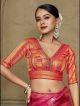 Orange Banarasi Silk Readymade Blouse