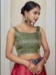 Green Banarasi Silk Readymade Blouse