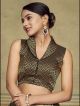 Black Banarasi Silk Readymade Blouse