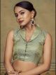 Grey Banarasi Silk Readymade Blouse