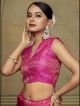 Pink Banarasi Silk Readymade Blouse