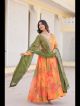 Orange Long Alia Cut Gown