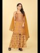 Mustard Viscose Chinon Printed Sharara