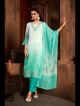 Sea Green Thread Embroidered Pant Style Suit