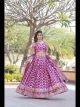 Magenta Viscose Jacquard Party Wear Lehenga