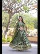 Green Viscose Jacquard Party Wear Lehenga