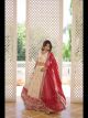 White Viscose Jacquard Party Wear Lehenga