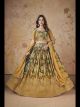 Yellow Faux Georgette Party Wear Lehenga