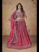 Pink Faux Georgette Party Wear Lehenga