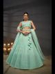 Pista Green Embroidered Wedding Lehenga