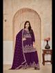 Wine Designer Sharara Suit For Women